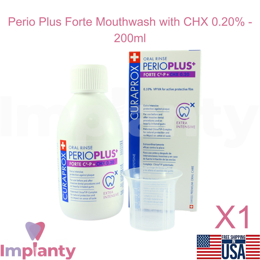 Curaprox Dental Mouthwash 200ml Peri0 Plus CHX 0.20% Alcohol free Plaque Control