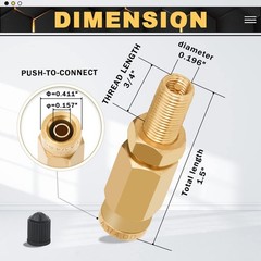 2 Packs 1/4″ Air Value Inflation Schrader Valve, Schrader Valve Adapter with Pus