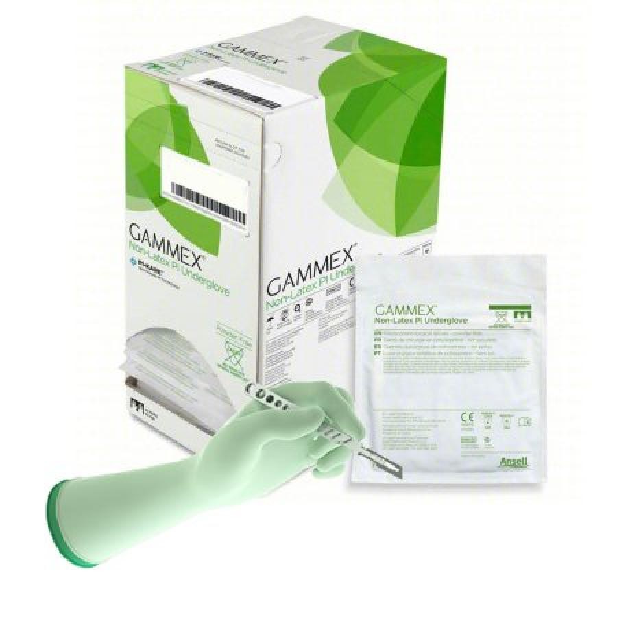 Ansell GAMMEX PI Surgical Underglove, 7, Green Chemo Tested Standard Cuff