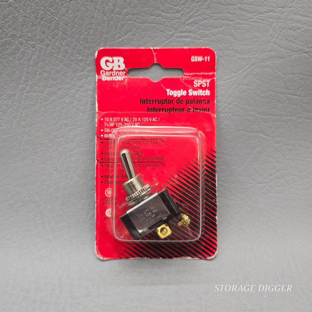 NEW Gardner Bender GSW–11 SPST Toggle Switch, On-Off, Heavy-Duty, Motor Rated