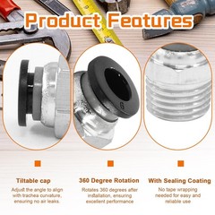10 Pcs Push to Connect Fittings 6mm Tube OD x 1/4 Inch NPT Thread, Male Straight