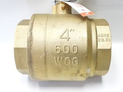 Jomar 4″ Brass Ball Valve 600 WOG Full Port Threaded Connection 125 PSIG 100-111