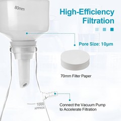 Lab Vacuum Pump + 1000mL Lab Buchner Funnel Filtering vacuum filter flask set