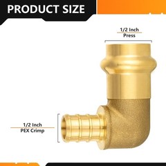 1/2″ PRESS X 1/2″ PEX Copper Press Fitting Elbow, 10-Pack