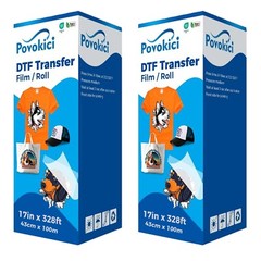 Bundle 2 rolls 17 x 328 FT DTF Transfer Film Premium Roll Warm Peel Double Sided