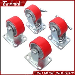Findmall 4 Pack 4″ × 2″ Heavy Duty Rigid & Brake Swivel Caster Wheels 2800Lbs