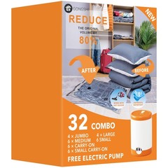 Vacuum Storage Bags Space Saver Heavy Duty Airtight Reusable for Clothes