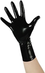 Black Latex Wrist Gloves Medium Size for Women Hand Wash Only Care Instructions