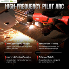 Non-Touch Pilot Arc&High-Frequency Plasma Cutting Machine，3/4 Inch Clean Cut，4.0