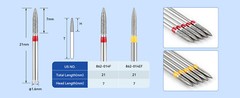 JMU Dental Diamond Burs Flame Shape Fine Grit/Extra Fine fit High Speed Handpiec