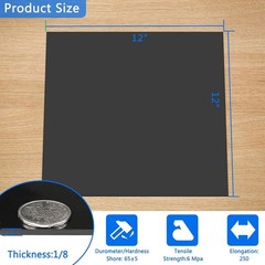 Nitrile Rubber Sheet 1/8 inch thick x12x12in fuel oil resistant gasket material