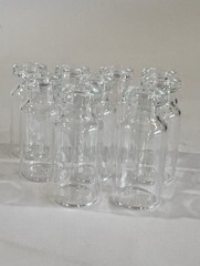 100 Pcs. 2 ML Vials Clear Glass Bottle 13mm Crimp top Flat Bottom (no Lids) New