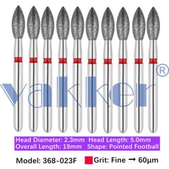 Dental Diamond Burs FG Football Egg Super Fine Medium Coarse Grit 368 369 379