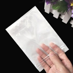 Retail White / Clear Plastic Zippered Plastic Bags with Hang Hole Pouches