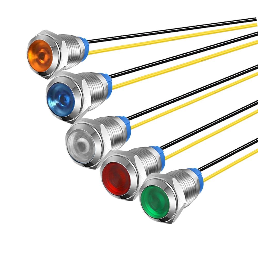 Gebildet 5Pcs 10mm 110V220VAC LED Metal Indicator Light Waterproof Signal Lam…
