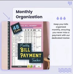 Buy 1 Get2Monthly Bill Payment Tracker Planner, Large Undated Monthly, 48 Months