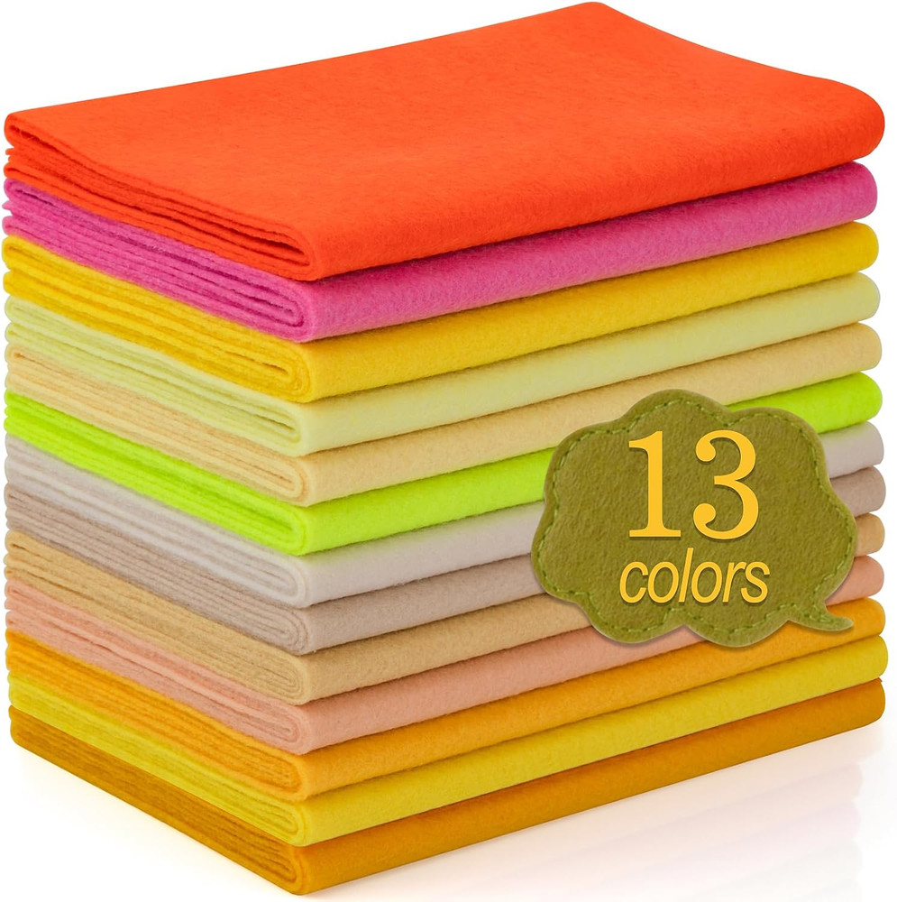 13 Rolls 8″X35″ 1.4Mm Thick Soft Felt Fabric Sheet 13 Assorted Yellow Series Col