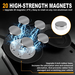 Roof Top Beacon Emergency Strobe Light W/ Remote Controller 56LEDs Magnetic