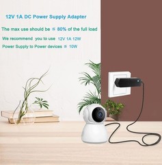 Universal 12V 1A Power Supply Adapter – AC/DC 100-240V Input, Short-Circuit Safe
