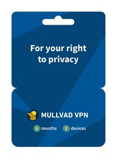 Mullvad VPN | 6 Months for 5 Devices | Protect Your Privacy 6 Months, Blue