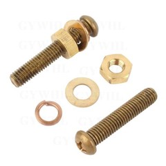 Brass Phillips Pan Head Machine Screws Bolts + Washer + Nuts + Spring Washer Set
