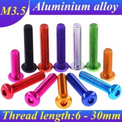 M3.5 Aluminium Alloy Colourful Button Head Bolts Allen Key Hex Socket Screws