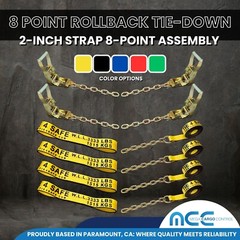 USA 8 Point Rollback Tie Down System Chain Ends for Car Hauler Tow Truck Flatbed