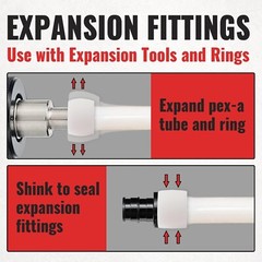 15pcs Combo 1/2″ Pex A Poly Expansion Fittings 5x 90 Elbow, 5x Coupling, 5x Tee