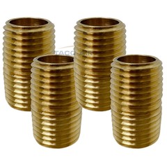 4 Pack Brass Close Pipe Nipple Fitting 1/4″ MNPT x 1/4″ NPT Male Adapter