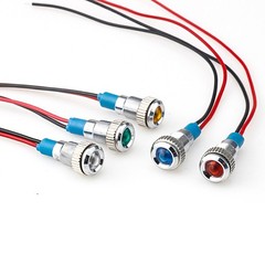 10PCS 8mm 12/24V 1/2″ LED Metal Indicator Light Signal Lamp Waterproof