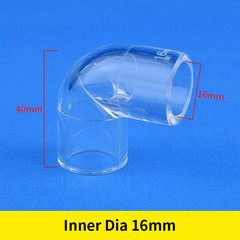 16~50Mm Acrylic 90° Elbow Transparent Tube Fittings Aquarium Water Pipe Connecto