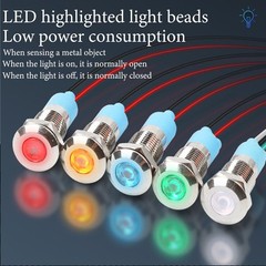 10PCS 8mm 12/24V 1/2″ LED Metal Indicator Light Signal Lamp Waterproof