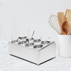 8 Compartment Stainless Steel Flatware Holder Commercial Silverware Organizer