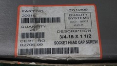3/4-16 x 1-1/2″ Socket Head Cap Screw Lot of (1) Piece Black Unbrako USA