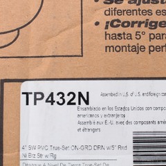 True Set Adjustable PVC In Floor Drain TP432N 4″ Round