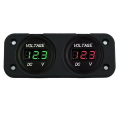 DC 12/24V Car Dual Battery RED LED Digital Volt Meter Boat Voltage Marine Gauge