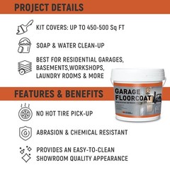 YOA Professional Concrete Garage Floor Paint, 128 Fl Oz (Pack of 1), Black