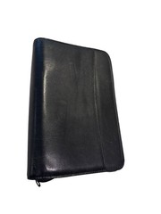 Genuine Leather Planner Wallet Mundex Black Organizer Zip Around 6 Ring Binder