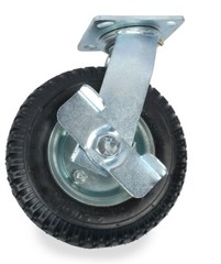 4Pcs 10″ Flat-Free Wheel 2 Rigid + 2 Swivel Cart Caster Black Durable