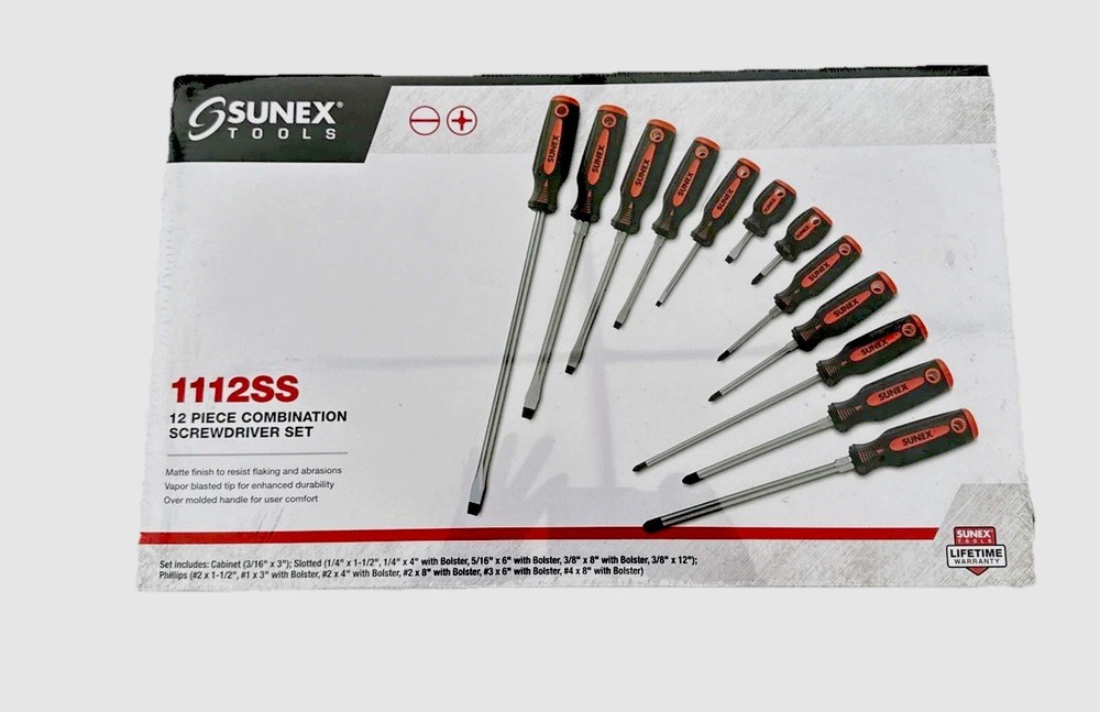 Sunex 1112SS SUNEX 12-Piece Combination Screwdriver Set