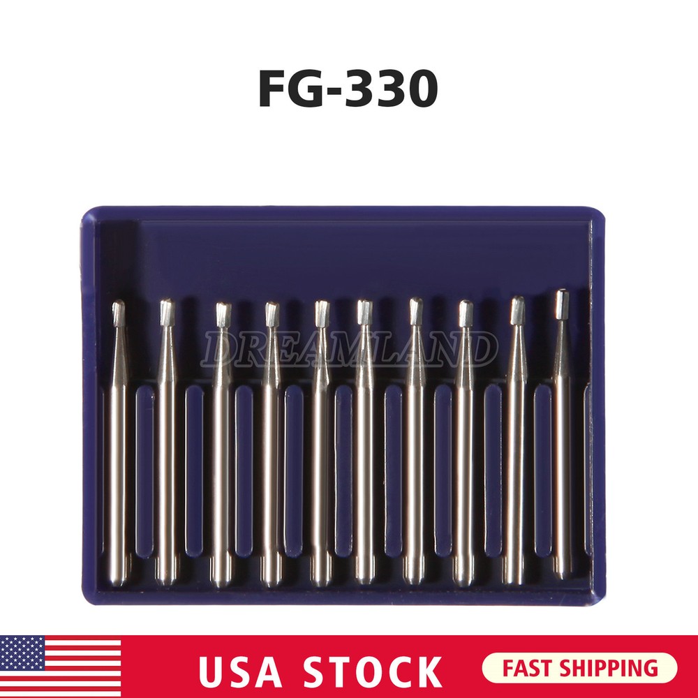 10-100Pcs Dental Carbide Burs for High Speed Handpiece Round Cone Bur Diamond FG