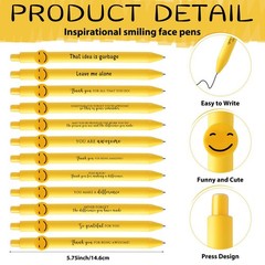 Fuutreo 50 Pcs Funny Pens Employee Appreciation Gifts Smile Face Coworker Ins…