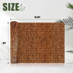 Bamboo Screen Fencing 4FT x 16.4FT Natural Reed Screen Panels for Garden Fence