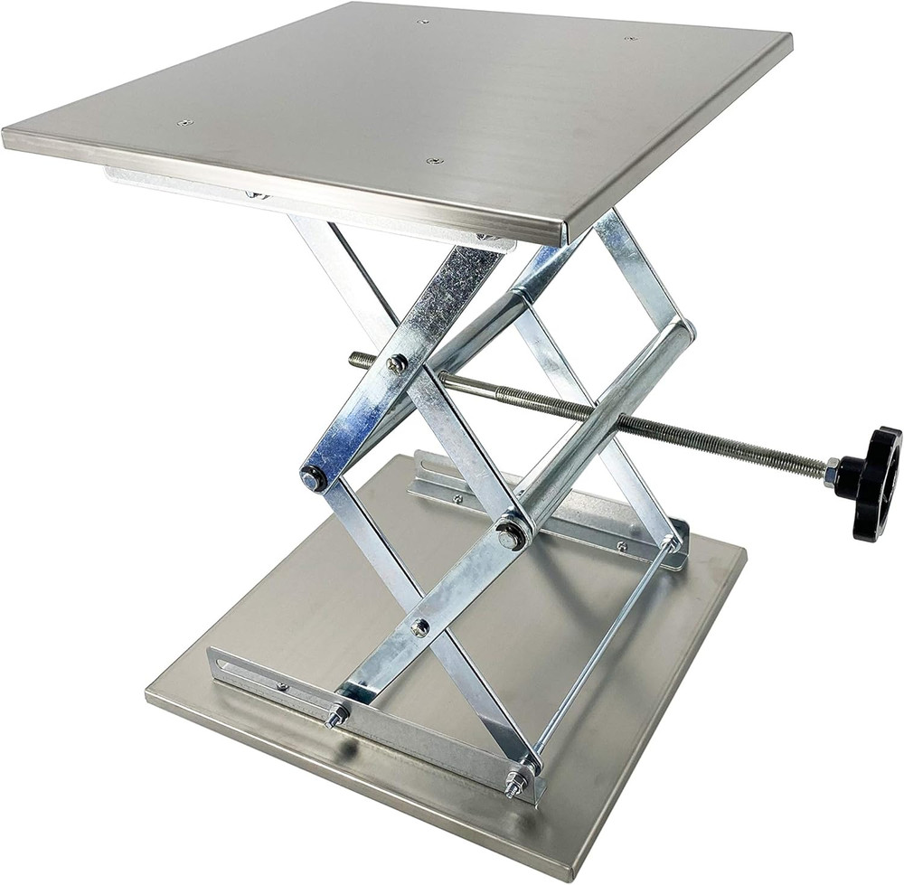 (R) Lab Jack Lift Scissor Table Stainless Steel 12″X12″X18″ Max Load 55 Lbs/25Kg