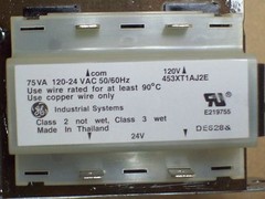 GE 453XT1AJ2E CONTROL TRANSFORMER 75VA 120-24 VAC