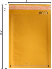 Fantasybuy 100#000 4 X 7 Kraft Bubble Mailers Padded Envelopes KF100