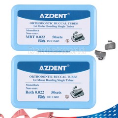 AZDENT Dental ortodoncia 1er molar tubos bucale MIM Single Mono Roth /MBT022