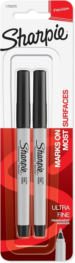 Permanent Markers, Ultra Fine Point, Black, 2 Count – Home, School, Office