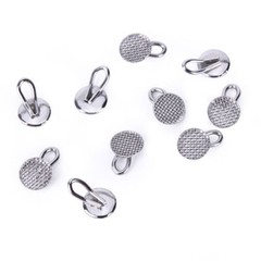 Dental Orthodontic Lingual Button Bondable Round Rectangular Base Mesh With Hook