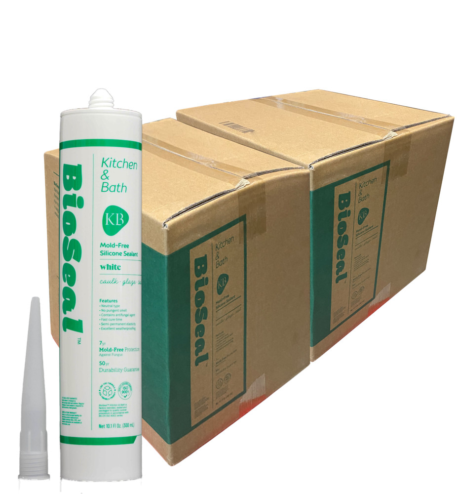WHITE Mold Free BioSeal Silicone Caulk Sealant – Kitchen&Bath- 50 pcs/box WHITE